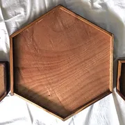 Hexagon Teak tray with Plywood base