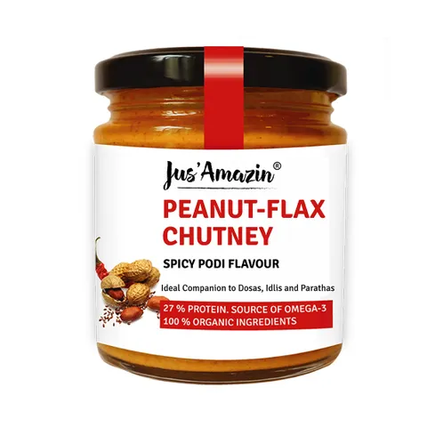 Organic Peanut Flax Chutney with Spicy Podi Flavour