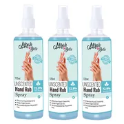 Hand Rub Sanitizer Spray 120 ml - Pack of 3 - Unscented FDA Approved
