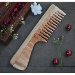 Neem Wood Hair Comb with Handle