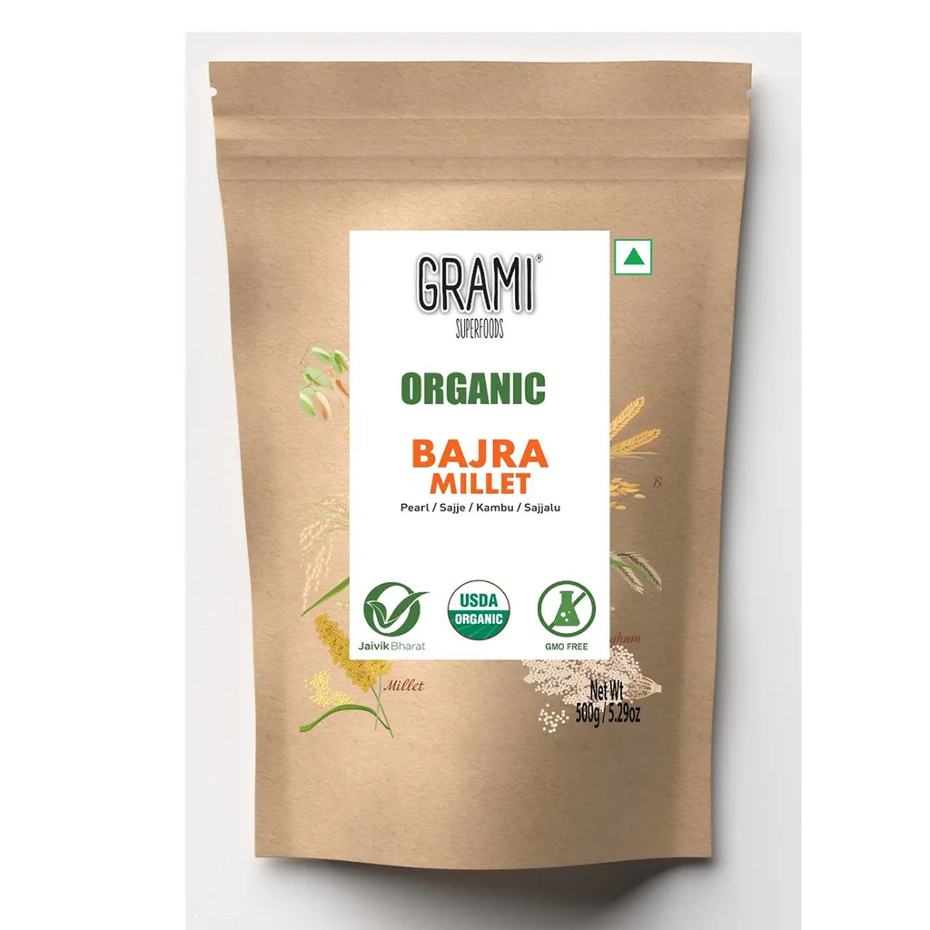 Organic Bajra Millet Grain - 500 gms (Pack of 3)