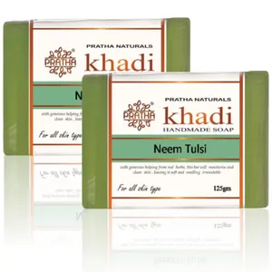 Neem Tulsi Khadi Handmade Soap 250 gms (Pack of 2)