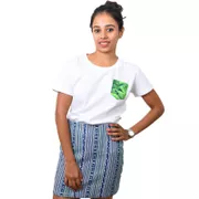White Cannabis Printed Pocket Eco-Friendly Women's T-shirt