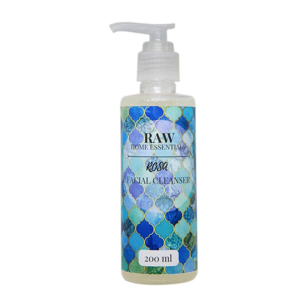 Rosa Facial Cleanser with Rosehip, Frankincense & Geranium - Everyday use mild fash for Youthful, Toned skin - Paraben, SLS Free, 200 ml