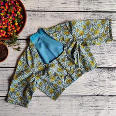 Dhinam-High Neck Floral Printed-Readymade Blouse