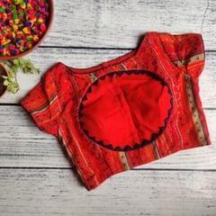 Dhinam-Printed Red Rose-Readymade Blouse