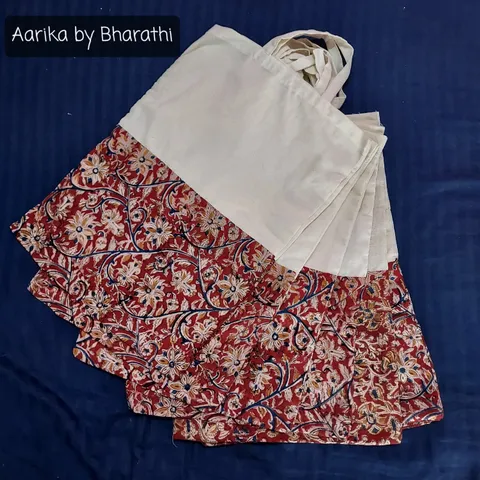 Aarika Kalamkari Patch Large Cloth Bags (Pack of 20)