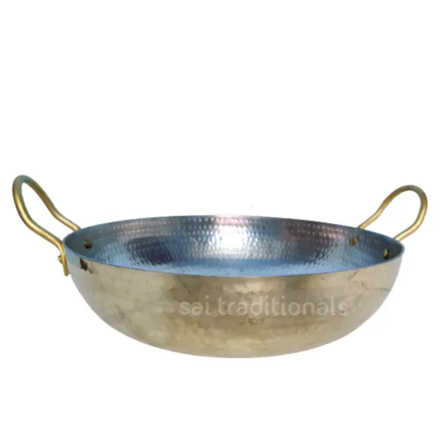 Sai Traditionals - Brass Hammered Kadai - 8 /10 /12 inches with & without lining