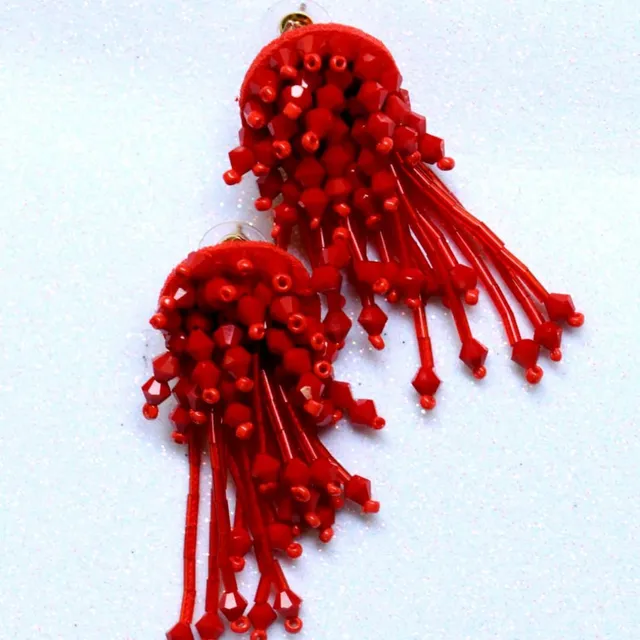 Abarnika- Crystal red statement western earrings