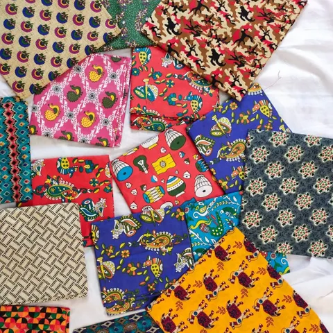 Nesavaruvi Boutique -  Kalamkari/Printed cotton blouse bits