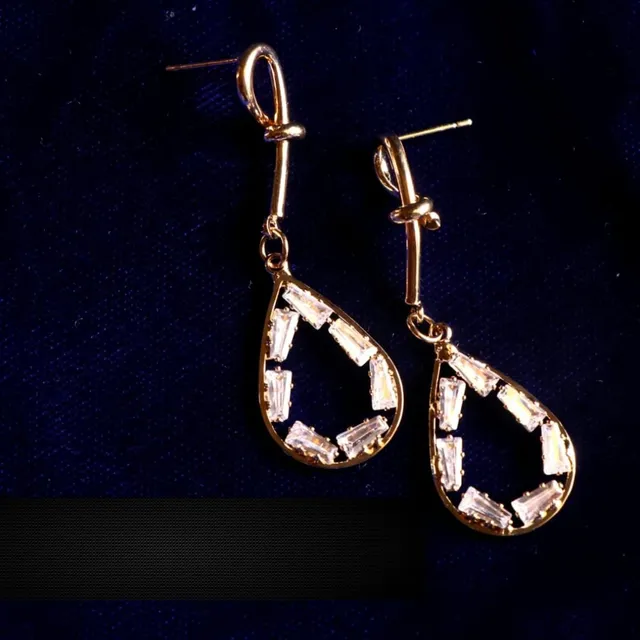 Abarnika- AD stones abstract drop earrings