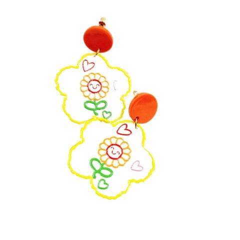 Abarnika  - Flower resin western earring