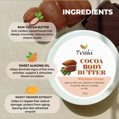 Tvishi Handmade -  Cocoa Body Butter - Dry skin - 100 gms