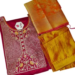 Silk readymade kurti set with Banarasi dupatta