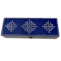 Handpainted Mdf Tea Box With Kolam Designs