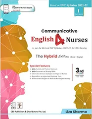 Communicative English 4 Nurses 3Ed As Per The Revised Inc Syllabus 2021-22 For Bsc Nursing Semester I 2022 By Liza Sharma