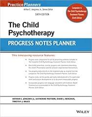The Child Psychotherapy Progress Notes Planner 6th Edition 2023 By Jongsma AE