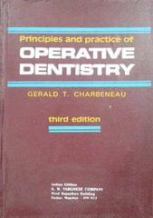 Principles and Practice of Operative Dentistry 3rd Edition By Charbeneau
