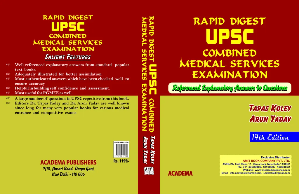Rapid Digest UPSC Combined Medical Services Examination 14th Edition 2019 by Tapas Koley & Arun Yadav