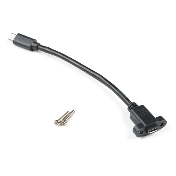 SparkFun Accessories Panel Mount USB Micro-B Extension Cable - 6\"