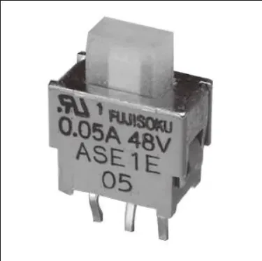 Slide Switches SPDT, ON-OFF-ON, slide, straight PC terminals, 50mA @ 60V AC/DC, washable