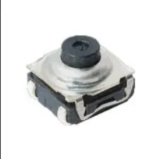 Tactile Switches Tact 6.2 x 6.2, 4.9 mm H, 3.5N, J leads, IP67, Raised cage, Soft Sound, 0.002-1VA, 2-24V