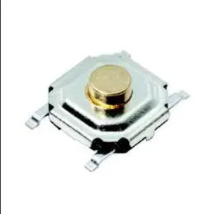 Tactile Switches 50mA 12VDC, 5.2x5.2mm, 1.5mm H, 260gf, G leads, No ground pin, metal actuator