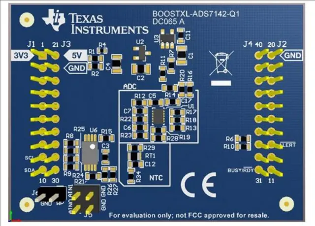 Data Conversion IC Development Tools ADS7142-Q1 12-bit 140kSPS 2-channel nanopower SAR ADC BoosterPack? plug-in module