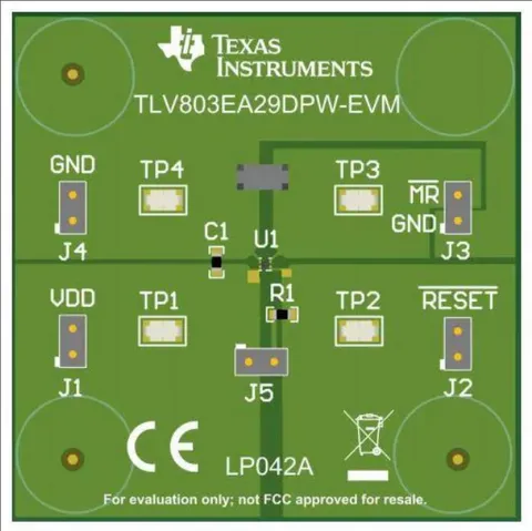 Power Management IC Development Tools TLV803E low-power 3-pin voltage supervisor (reset IC) evaluation module for DPW package