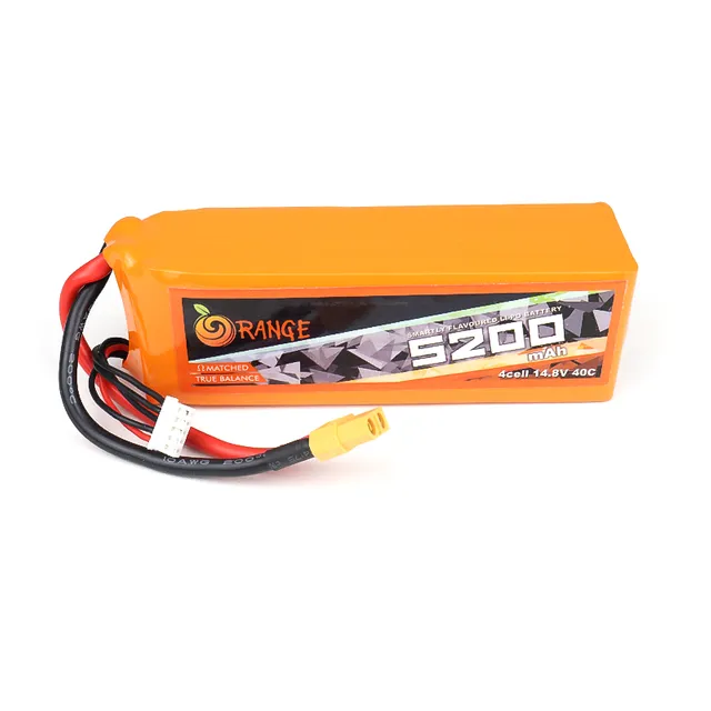 Orange 5200mah 4S 40C (14.8V) Lithium Polymer Battery Pack (Lipo)
