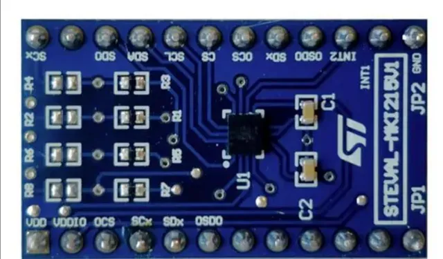 Multiple Function Sensor Development Tools LSM6DSO32TR adapter board for a standard DIL24 socket