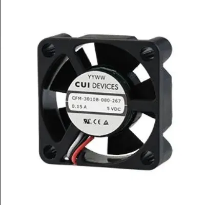 DC Fans dc axial fan, 30 mm square, 10 mm, 10.8 13.2 Vdc, 1.32 W, 10000 RPM, 3.15 CFM, AR