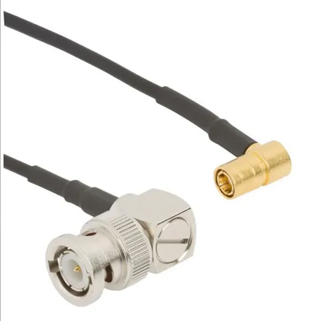 RF Cable Assemblies BNC Right Angle Plug to SMB Right Angle Plug RG-174 24 in Length 50 Ohms