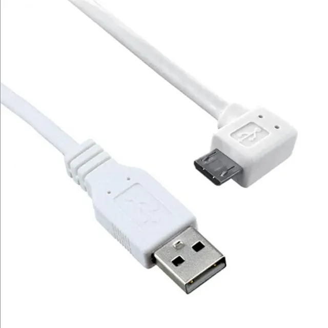 USB Cables / IEEE 1394 Cables USB 2.0 M TO M ANGLD 3FT CORD WHITE