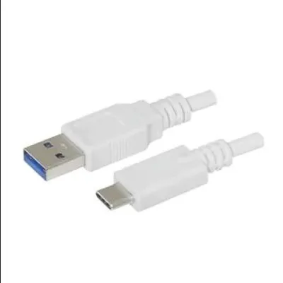 USB Cables / IEEE 1394 Cables Cable, 1000 mm, USB type A to USB C, 5V/1A, 5 Gbps, 28 AWG, TPE, White