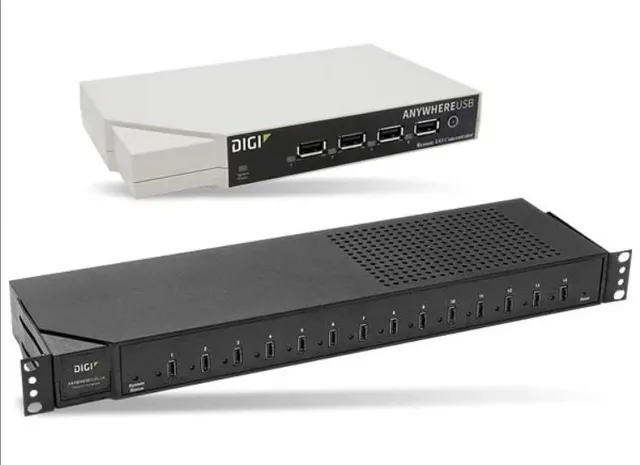 Networking Modules Digi AnywhereUSB 2 Plus, 2 port USB over IP Remote USB 3.1 Hub with 2 type A USB connectors, 10/100/1G Ethenet, (requires external 5VDC power supply, recommended power supply accessory is 76000965)
