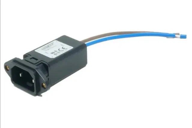 AC Power Entry Modules 6A 3.2mH 0.22uF Wire leads rear mnt
