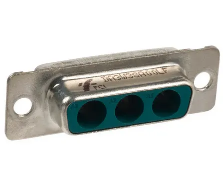 D-Sub Mixed Contact Connectors 9W4 vert solder F FL 4-40 boardlock 20Amp