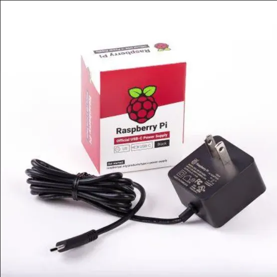 Seeed Studio Accessories Raspberry Pi Official Power Supply 15.3W USB-C with 1.5M Cable - US Plug 5.1V 3A Black