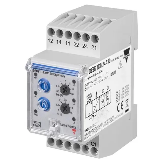 Industrial Relays EARTH LEAKAGE MONITORING 30A TYPE A ADJUSTABLE
