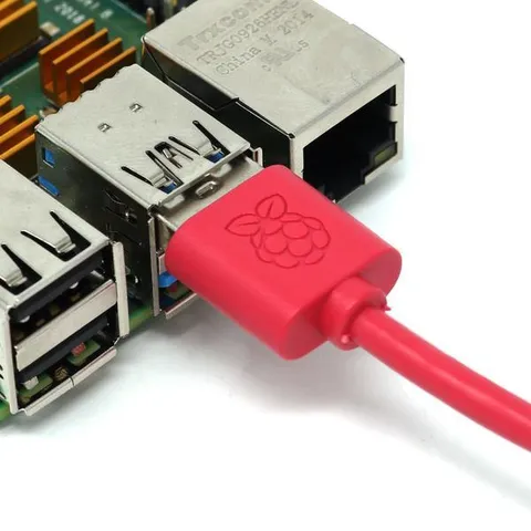 Raspberry Pi Official USB A Male to Micro USB 5p male,1m red