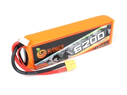 Orange 6200 mAh 4 Cell 35C/70C (14.8V) Lithium Polymer Battery Pack (Lipo)