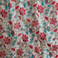 Flowers-in-plenty Silk fabric
