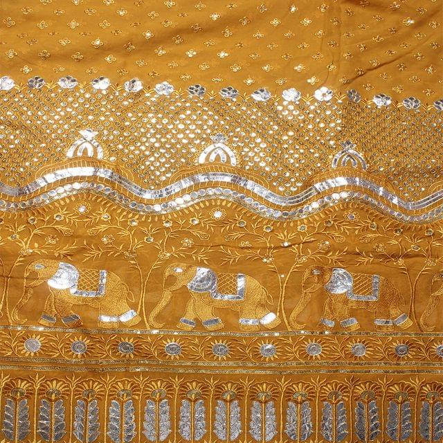 Celebrations and traditions Georgette fabric/Rich-fabric/Ornate-fabric