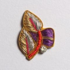 Twin-leaf abstract beaded patch