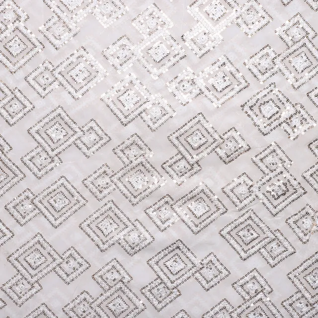 Square and sequins designer fabric/Georgette-fabric/Eclectic-fabric/DIY