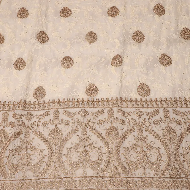 Rani/Princess fusion design fabric/Georgette-fabric/Floral-work-fabric