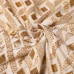 Stylish chequered Zari-woven fabric