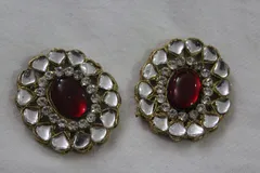 Kundan royal red imperial brooch