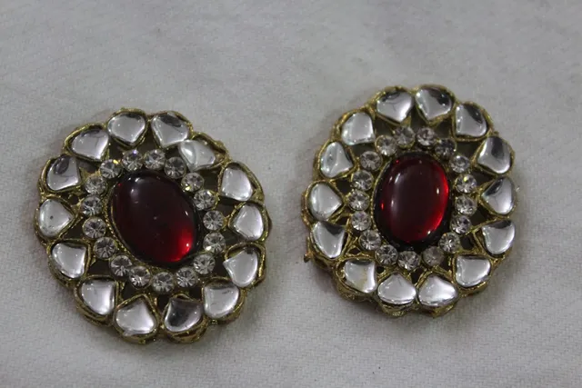 Kundan royal red imperial brooch/Twin-brooch/Bridal-brooch/Prime-Brooch